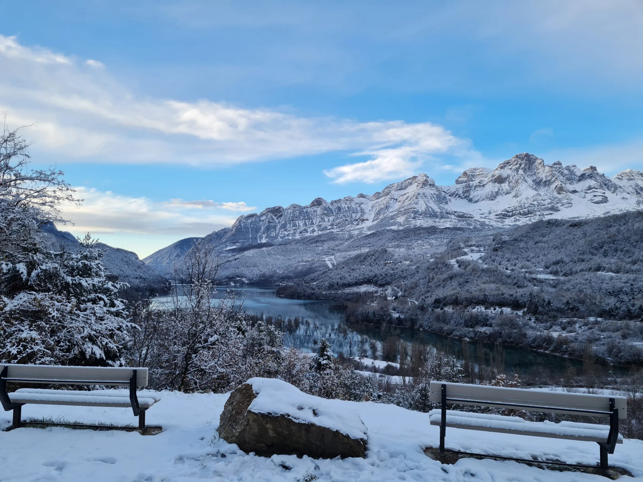 invierno vistas búbal embalse mirador